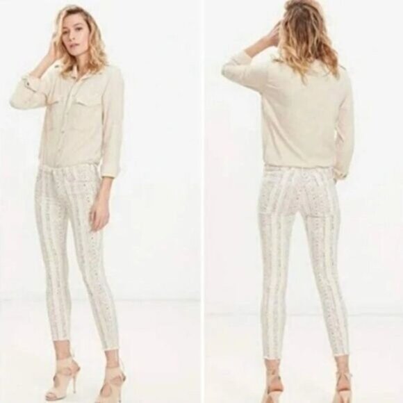 MOTHER Looker Ankle Fray Slipstream in Silver Strand Slim Jeans Sz 24 - Picture 15 of 15